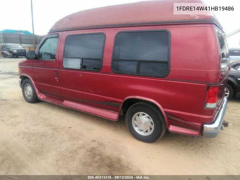 2001 Ford Econoline Recreational VIN: 1FDRE14W41HB19486 Lot: 40313316