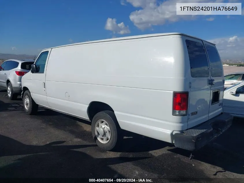 2001 Ford E-250 Commercial/Recreational VIN: 1FTNS24201HA76649 Lot: 40407654