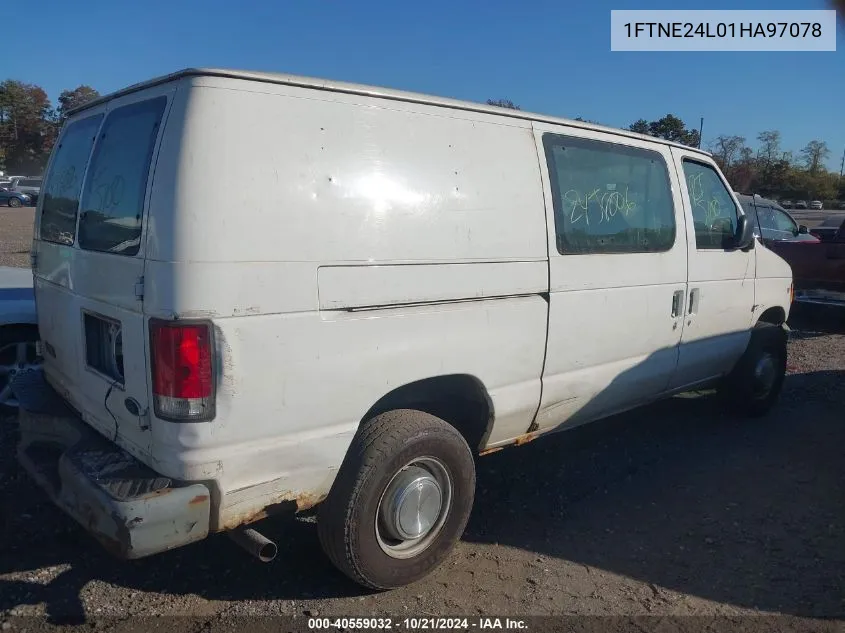 2001 Ford E-250 Commercial/Recreational VIN: 1FTNE24L01HA97078 Lot: 40559032