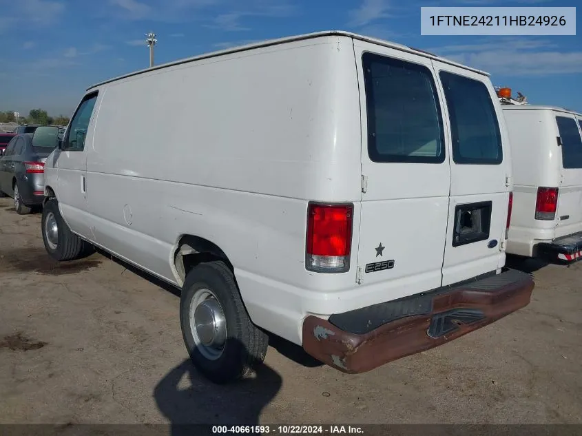 2001 Ford E-250 Commercial VIN: 1FTNE24211HB24926 Lot: 40661593