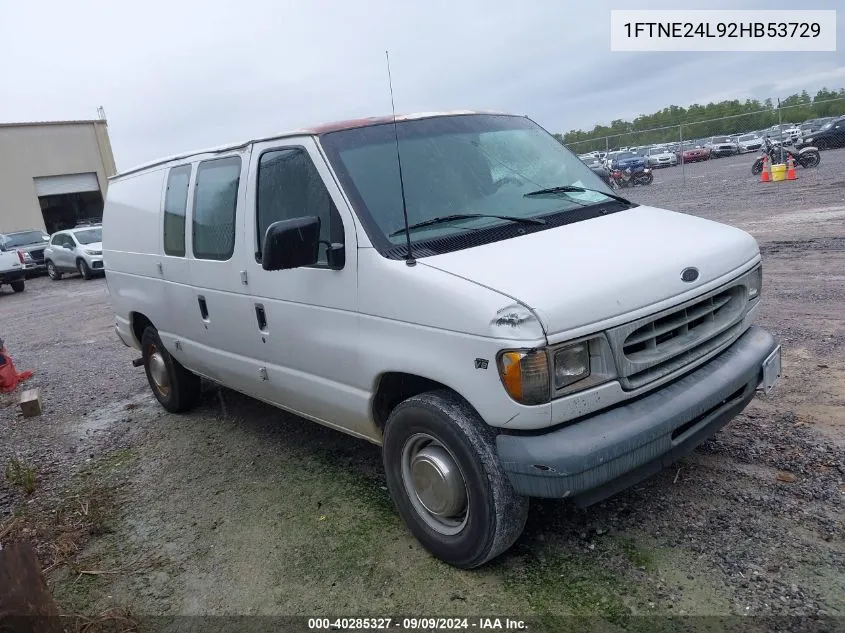 2002 Ford E-250 Commercial/Recreational VIN: 1FTNE24L92HB53729 Lot: 40285327