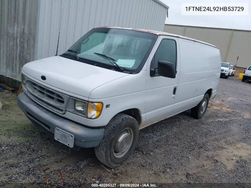 2002 Ford E-250 Commercial/Recreational VIN: 1FTNE24L92HB53729 Lot: 40285327