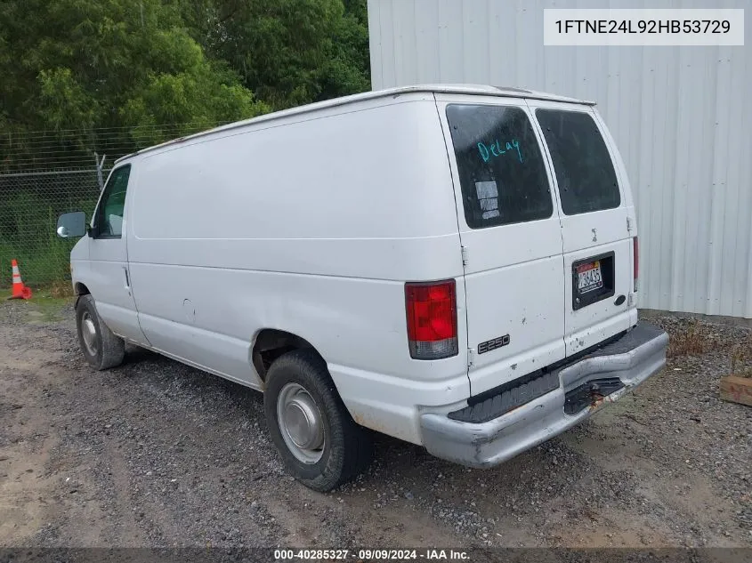 2002 Ford E-250 Commercial/Recreational VIN: 1FTNE24L92HB53729 Lot: 40285327