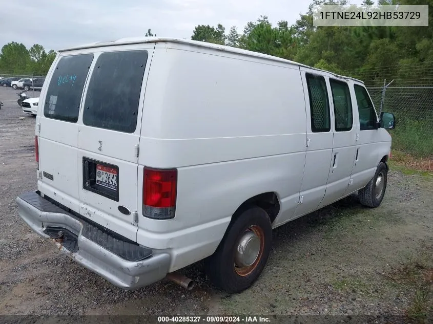 2002 Ford E-250 Commercial/Recreational VIN: 1FTNE24L92HB53729 Lot: 40285327