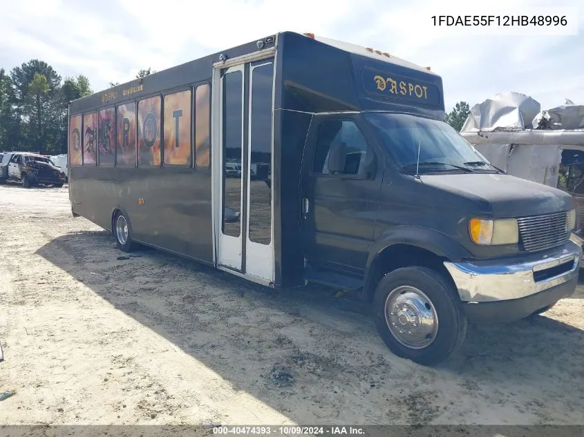 2002 Ford Econoline E550 Super Duty Ctwy Van VIN: 1FDAE55F12HB48996 Lot: 40474393