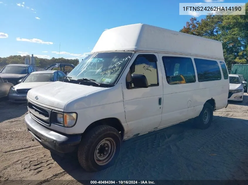 2002 Ford E-250 Commercial/Recreational VIN: 1FTNS24262HA14190 Lot: 40494394