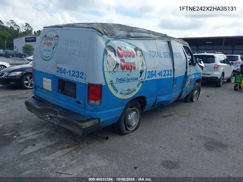 2002 Ford Econoline E250 Van VIN: 1FTNE242X2HA35131 Lot: 40533354