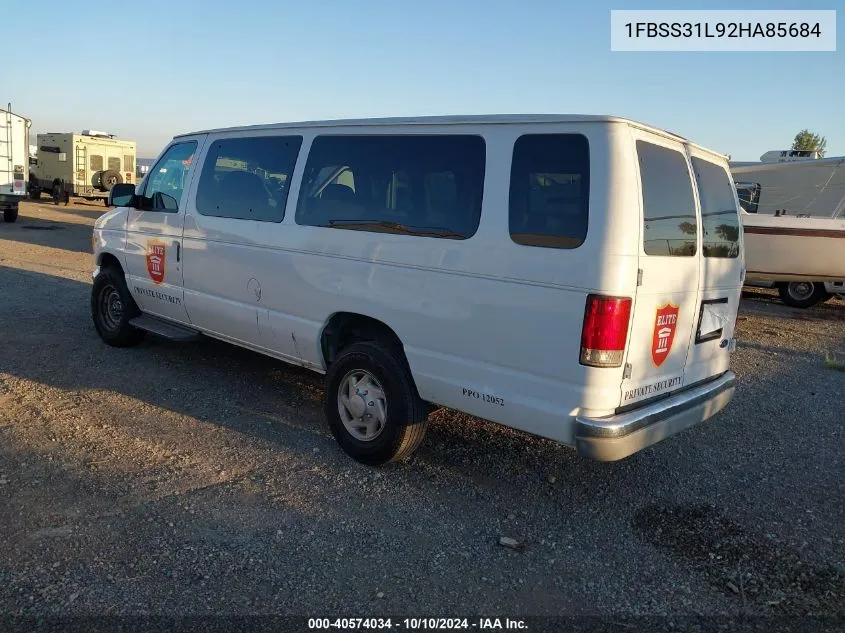 2002 Ford E-350 Super Duty Xl/Xlt VIN: 1FBSS31L92HA85684 Lot: 40574034