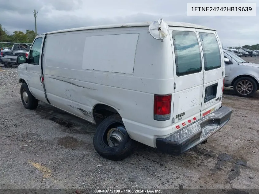 2002 Ford E-250 Commercial VIN: 1FTNE24242HB19639 Lot: 40772100