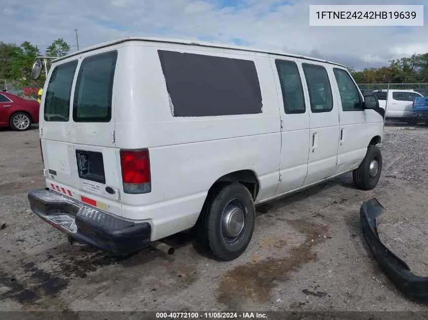 2002 Ford E-250 Commercial VIN: 1FTNE24242HB19639 Lot: 40772100