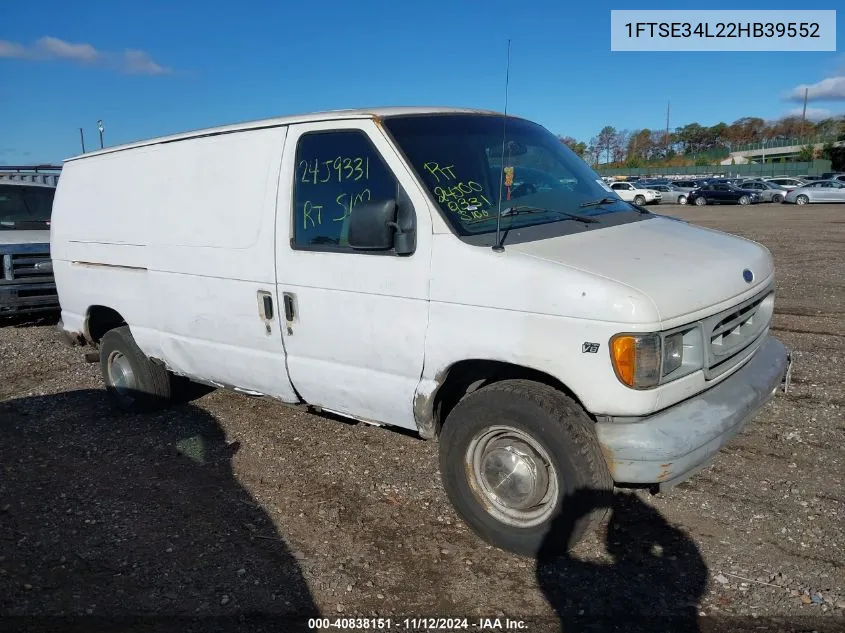 2002 Ford E-350 Super Duty Commercial/Recreational VIN: 1FTSE34L22HB39552 Lot: 40838151