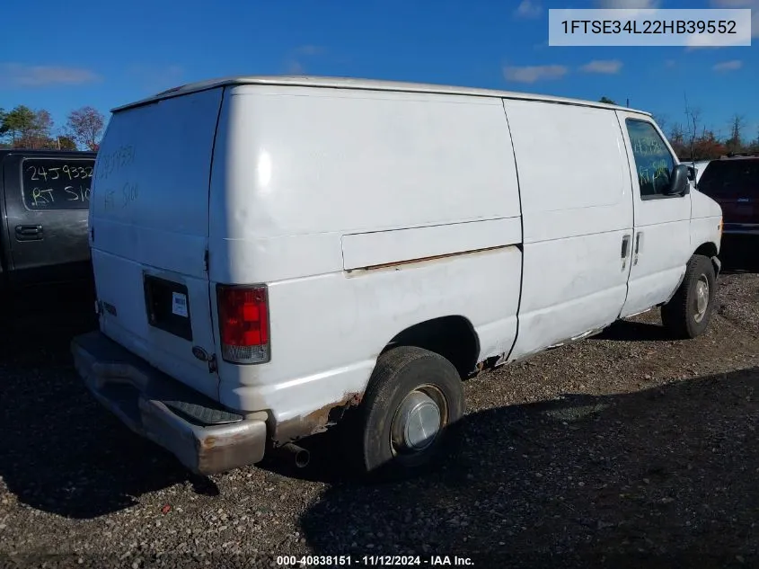 2002 Ford E-350 Super Duty Commercial/Recreational VIN: 1FTSE34L22HB39552 Lot: 40838151