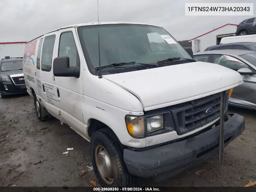 2003 Ford E-250 Commercial/Recreational VIN: 1FTNS24W73HA20343 Lot: 39820210