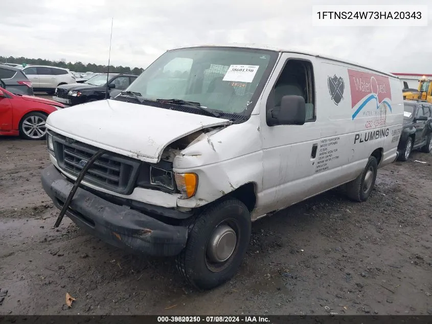 2003 Ford E-250 Commercial/Recreational VIN: 1FTNS24W73HA20343 Lot: 39820210