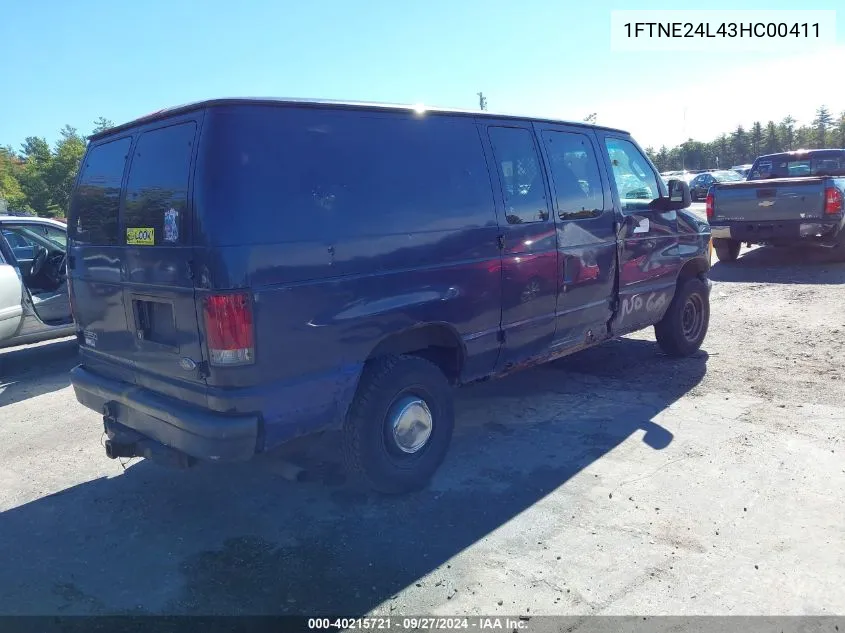 2003 Ford Econoline E250 Van VIN: 1FTNE24L43HC00411 Lot: 40215721