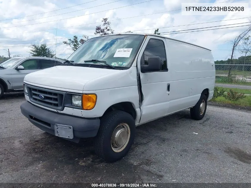 2003 Ford E-250 Commercial VIN: 1FTNE24233HB52908 Lot: 40378836