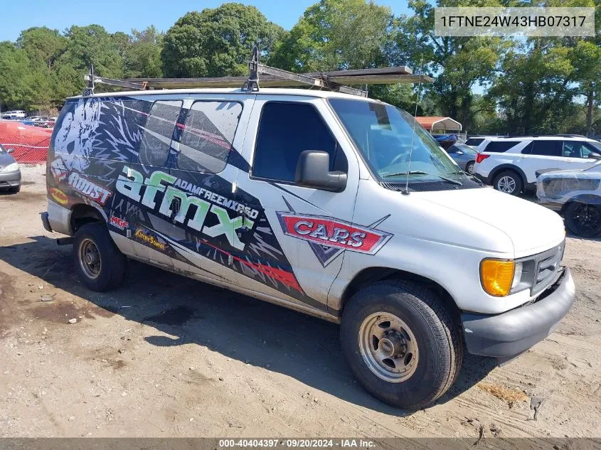 2003 Ford E-250 Commercial/Recreational VIN: 1FTNE24W43HB07317 Lot: 40404397