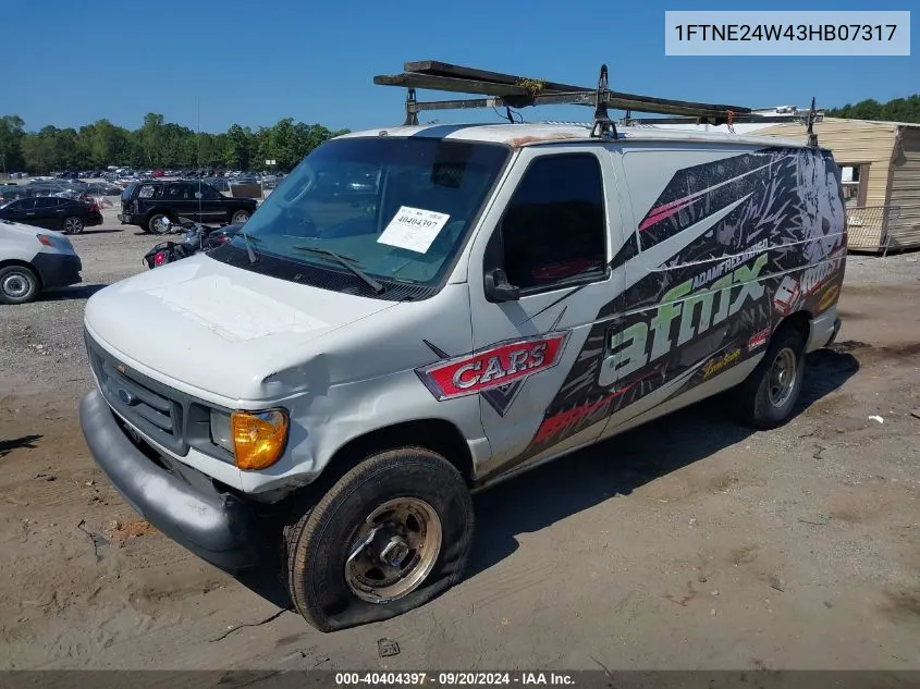 2003 Ford E-250 Commercial/Recreational VIN: 1FTNE24W43HB07317 Lot: 40404397