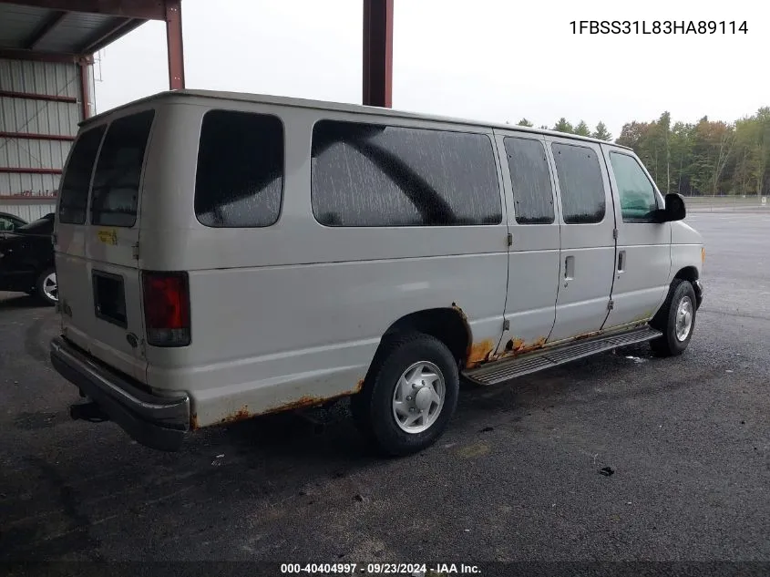 2003 Ford Econoline E350 Super Duty Wagon VIN: 1FBSS31L83HA89114 Lot: 40404997