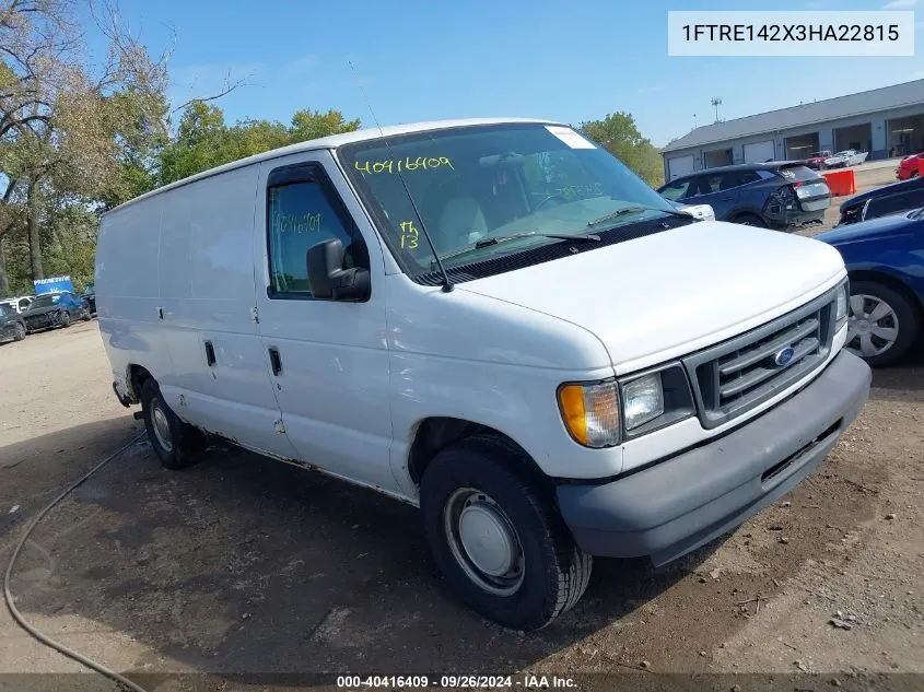 2003 Ford E-150 Commercial VIN: 1FTRE142X3HA22815 Lot: 40416409