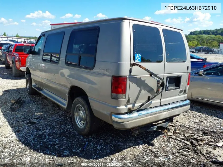 2003 Ford E-250 Recreational VIN: 1FDPE24L63HB72910 Lot: 40430054