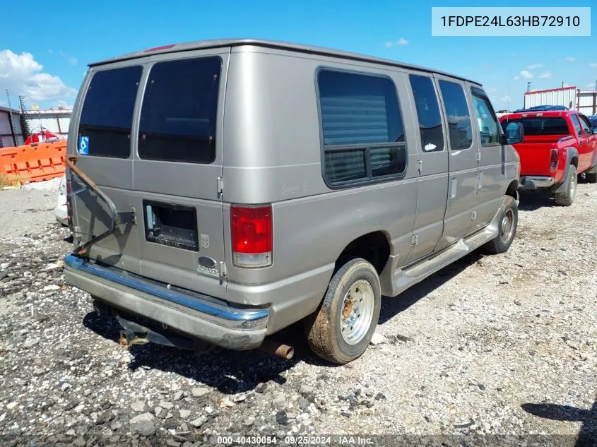 2003 Ford E-250 Recreational VIN: 1FDPE24L63HB72910 Lot: 40430054