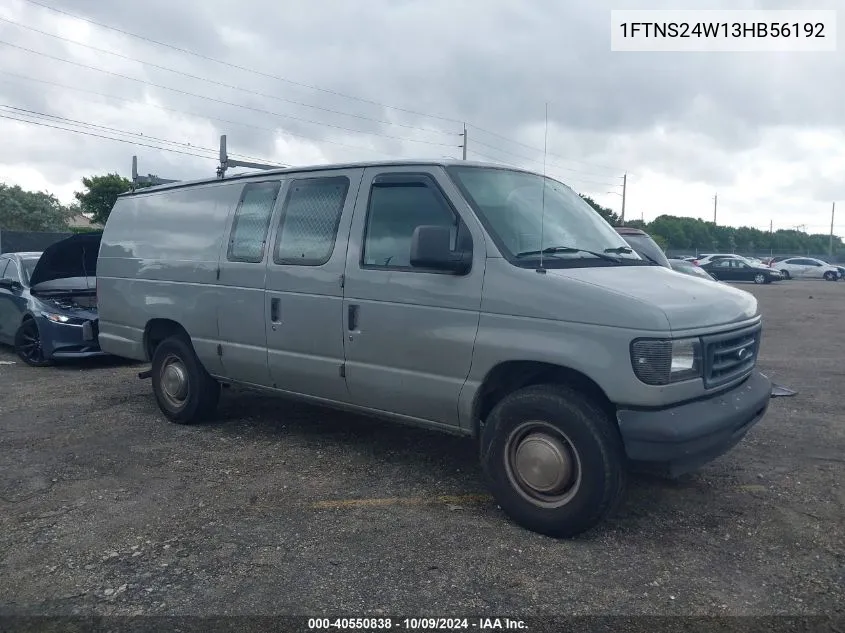 2003 Ford E-250 E250 Van VIN: 1FTNS24W13HB56192 Lot: 40550838