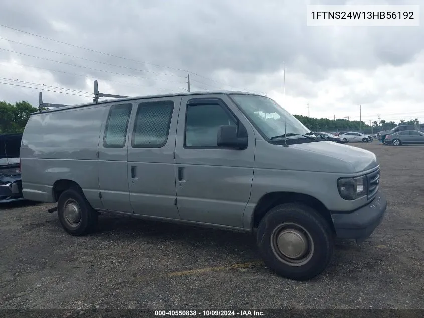 2003 Ford E-250 E250 Van VIN: 1FTNS24W13HB56192 Lot: 40550838