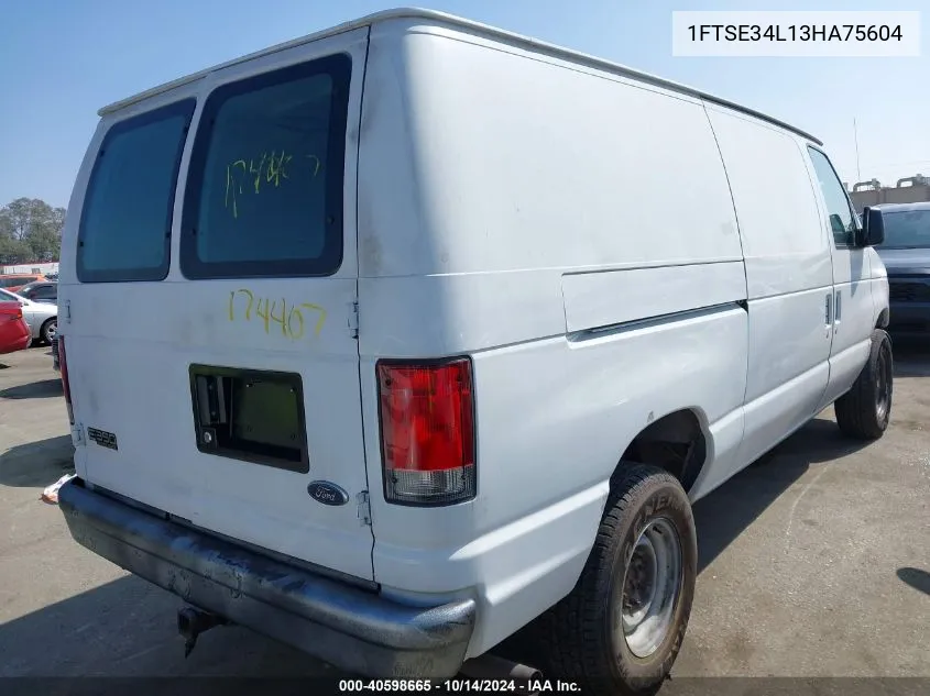 2003 Ford E-350 Super Duty Commercial/Recreational VIN: 1FTSE34L13HA75604 Lot: 40598665