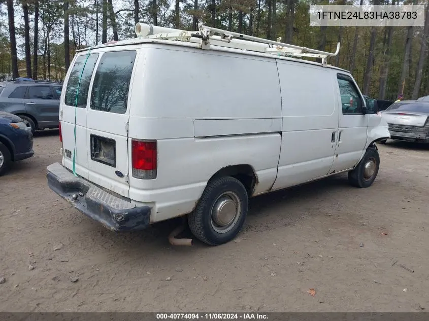 2003 Ford E-250 Commercial/Recreational VIN: 1FTNE24L83HA38783 Lot: 40774094