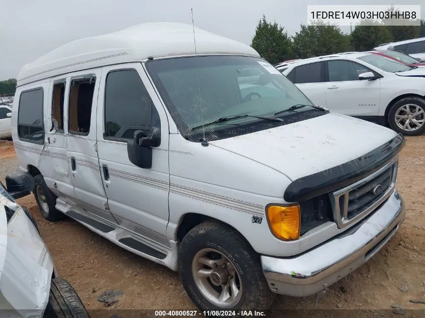 2003 Ford E-150 Recreational VIN: 1FDRE14W03H03HHB8 Lot: 40800527