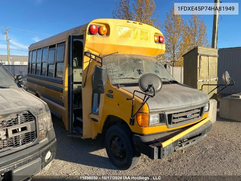 2004 Ford Econoline E450 Super Duty Cutwy Van VIN: 1FDXE45P74HA81949 Lot: 11896050