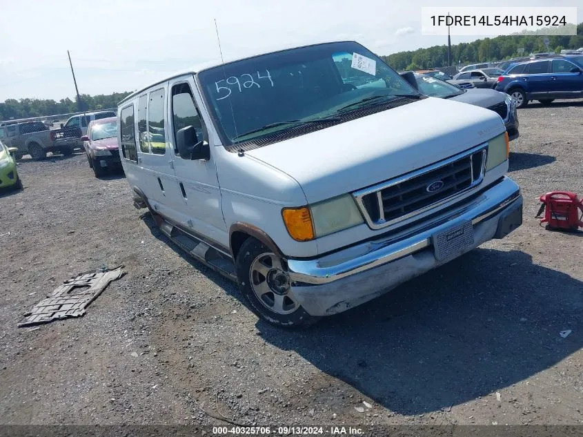 2004 Ford Econoline E150 Van VIN: 1FDRE14L54HA15924 Lot: 40325706