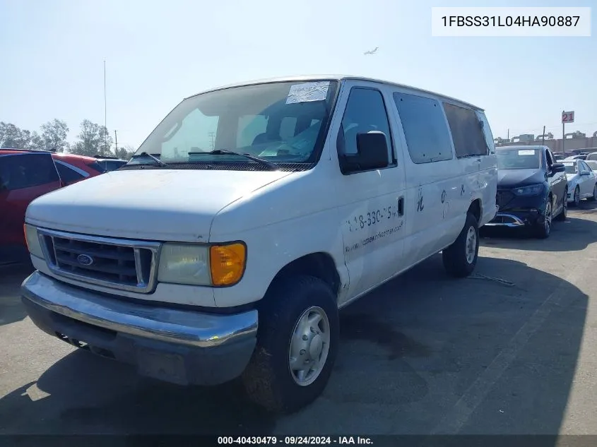 2004 Ford E-350 Super Duty Xl/Xlt VIN: 1FBSS31L04HA90887 Lot: 40430479