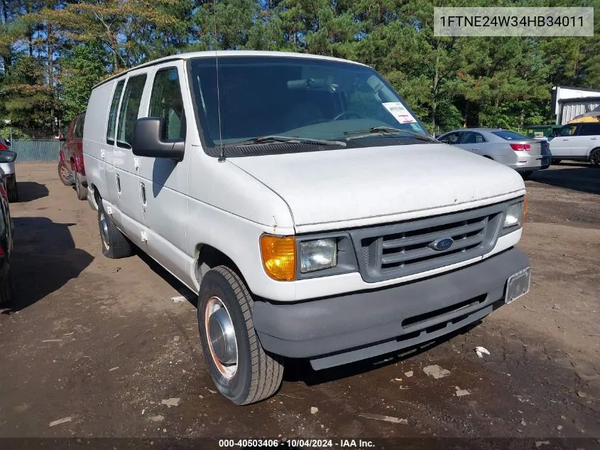 2004 Ford E-250 Commercial/Recreational VIN: 1FTNE24W34HB34011 Lot: 40503406