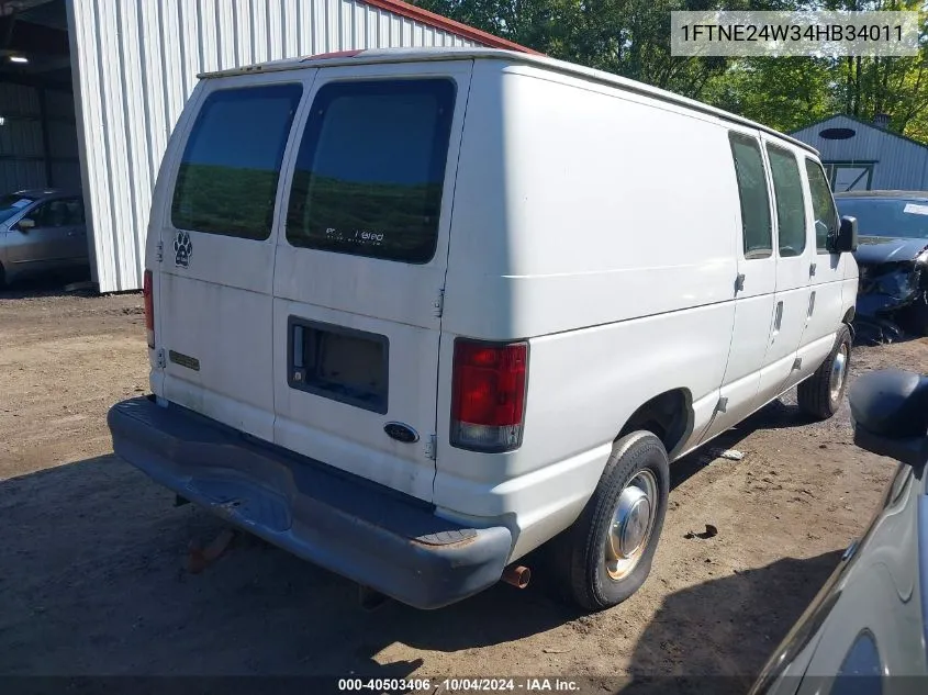 2004 Ford E-250 Commercial/Recreational VIN: 1FTNE24W34HB34011 Lot: 40503406