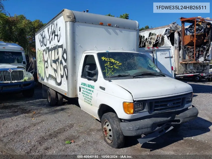 2004 Ford Econoline E350 Super Duty Ctway Van VIN: 1FDWE35L24HB26511 Lot: 40540193