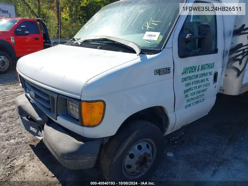 2004 Ford Econoline E350 Super Duty Ctway Van VIN: 1FDWE35L24HB26511 Lot: 40540193