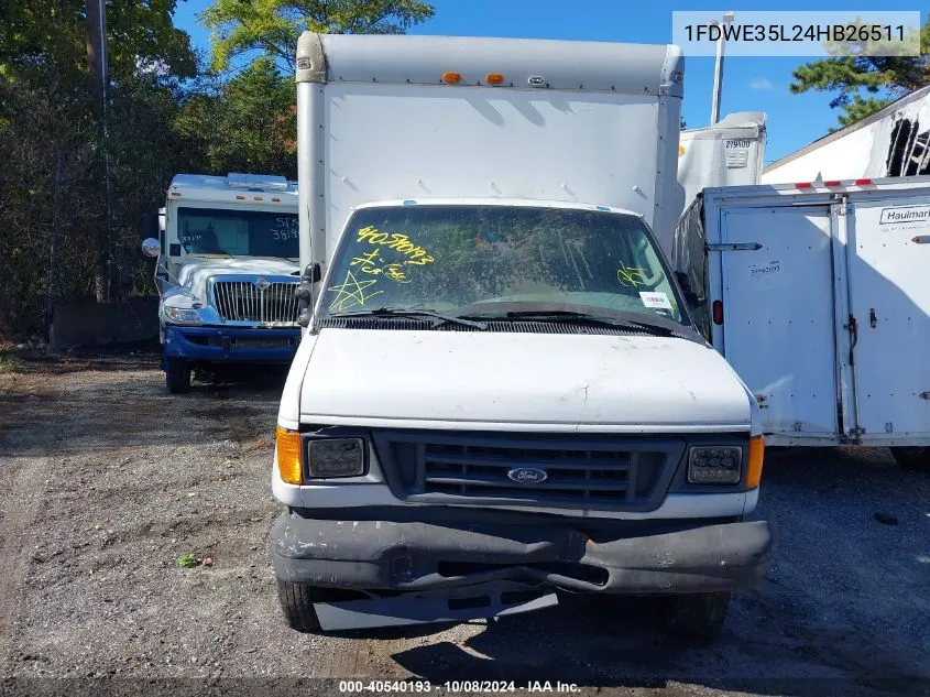 2004 Ford Econoline E350 Super Duty Ctway Van VIN: 1FDWE35L24HB26511 Lot: 40540193