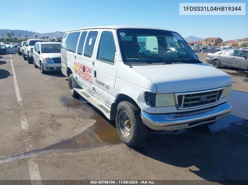 2004 Ford Econoline Wagon Xl/Xlt VIN: 1FDSS31L04HB19344 Lot: 40796194