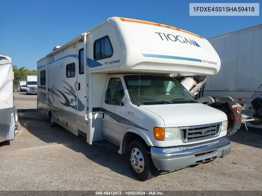 2005 Ford E-450 Cutaway Standard VIN: 1FDXE45S15HA59418 Lot: 40412472