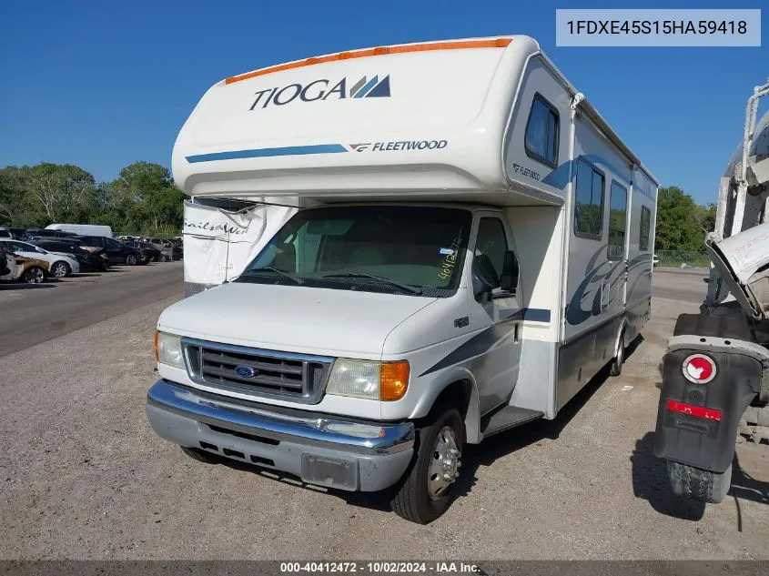 2005 Ford E-450 Cutaway Standard VIN: 1FDXE45S15HA59418 Lot: 40412472