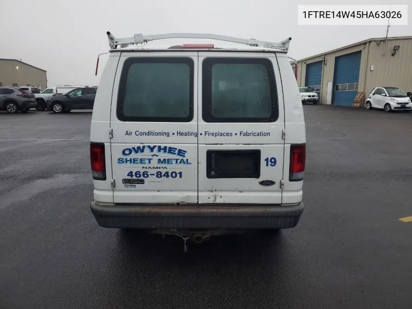 2005 Ford Econoline E150 Van VIN: 1FTRE14W45HA63026 Lot: 40668608