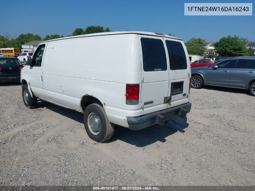 2006 Ford E-250 Commercial/Recreational VIN: 1FTNE24W16DA16243 Lot: 40161417