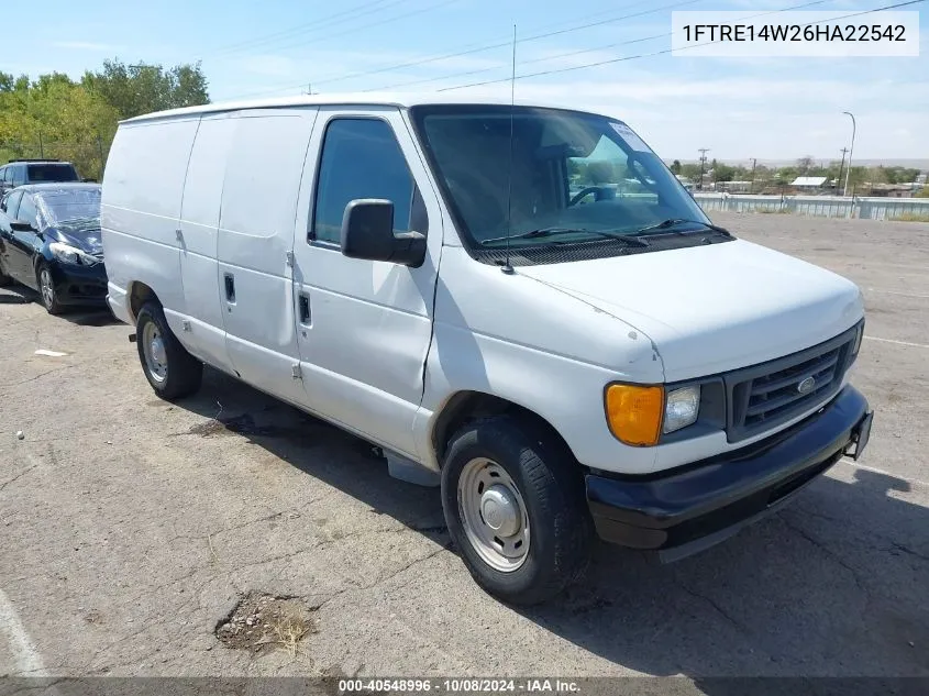 2006 Ford E-150 Commercial/Recreational VIN: 1FTRE14W26HA22542 Lot: 40548996