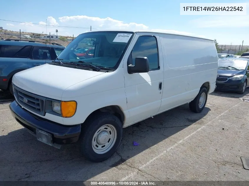 2006 Ford E-150 Commercial/Recreational VIN: 1FTRE14W26HA22542 Lot: 40548996