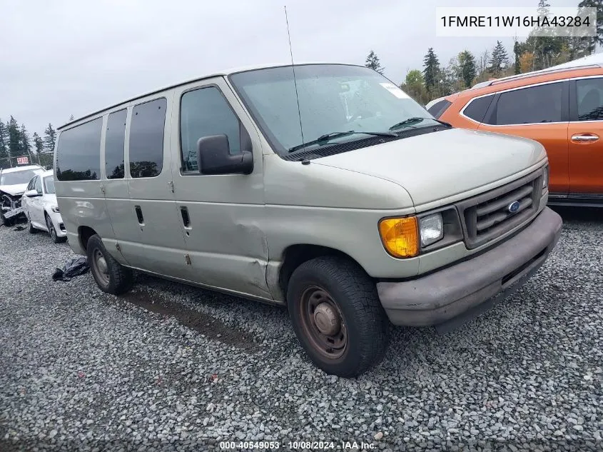 2006 Ford Econoline E150 Wagon VIN: 1FMRE11W16HA43284 Lot: 40549053