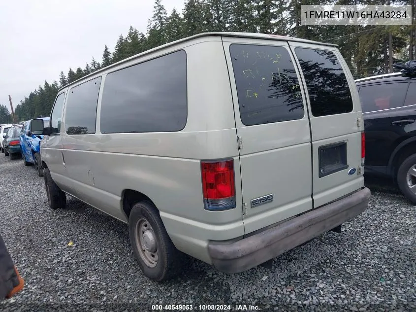 2006 Ford Econoline E150 Wagon VIN: 1FMRE11W16HA43284 Lot: 40549053