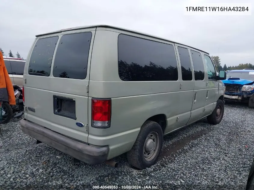 2006 Ford Econoline E150 Wagon VIN: 1FMRE11W16HA43284 Lot: 40549053