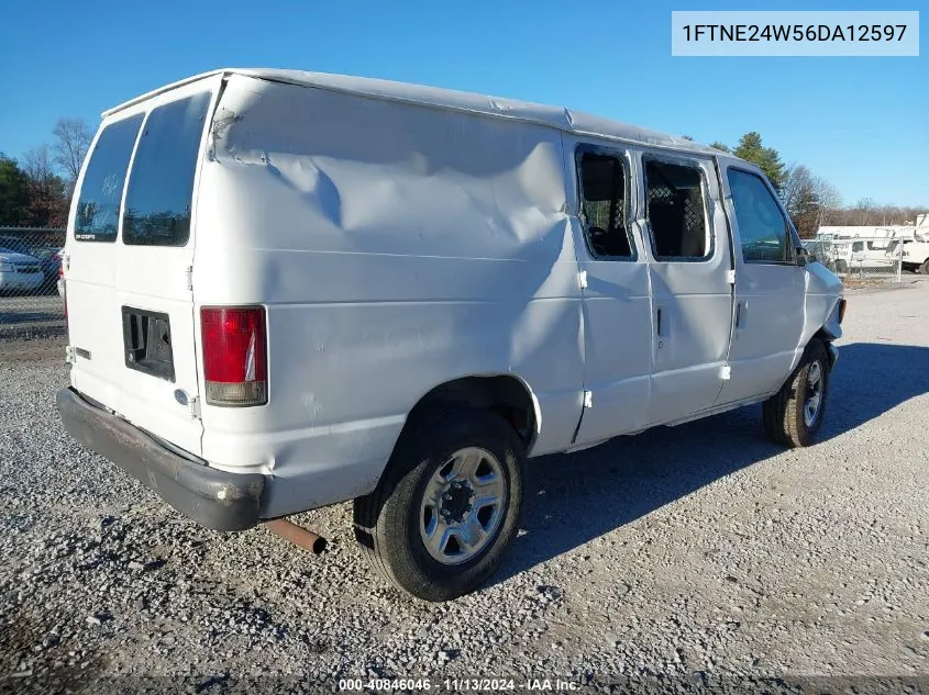 2006 Ford E-250 Commercial/Recreational VIN: 1FTNE24W56DA12597 Lot: 40846046